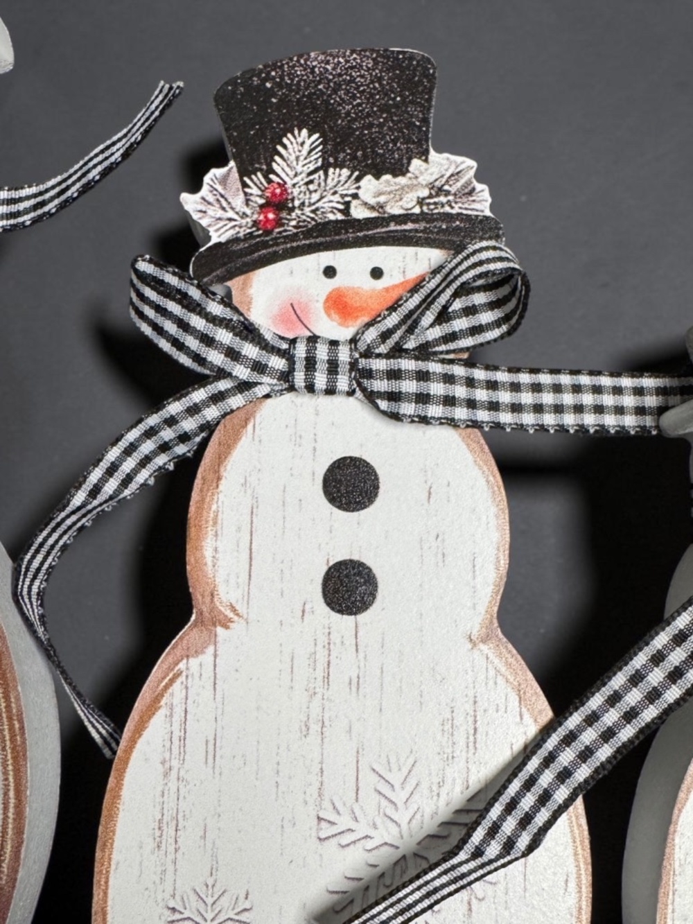 COCHIE Wooden Snowman Decor Set Tiered Tray Christmas Decorations NIP - Picture 7 of 14